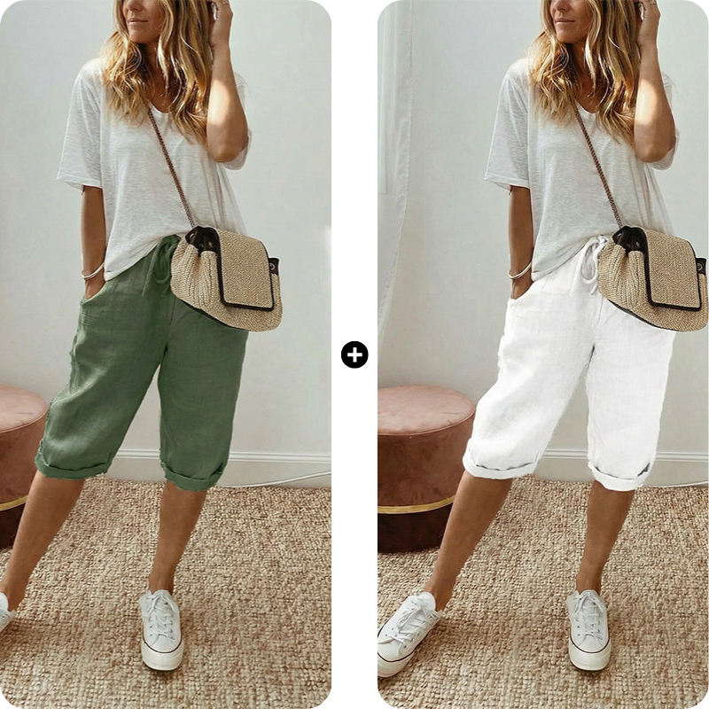 Odette Linen Capri Pants