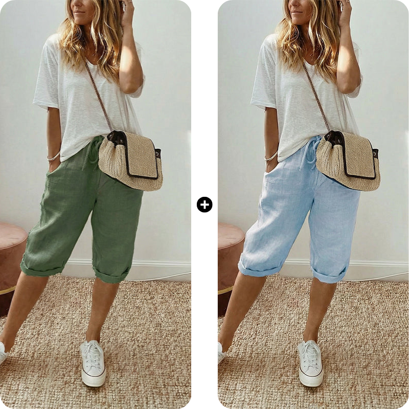 Odette Linen Capri Pants