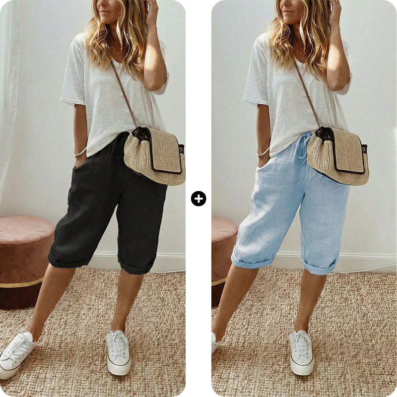 Odette Linen Capri Pants