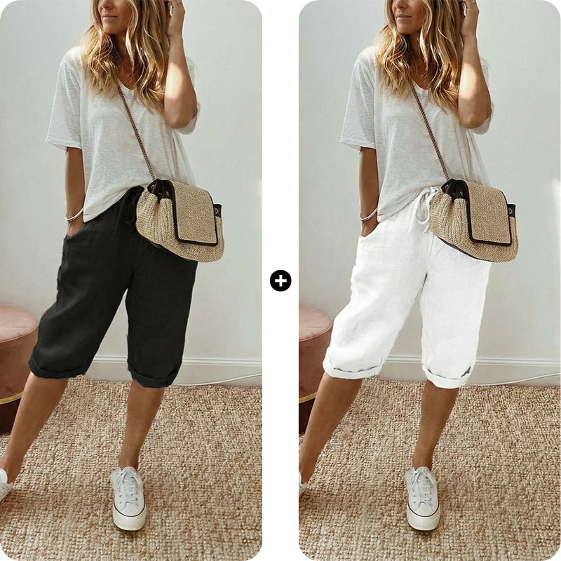 Odette Linen Capri Pants