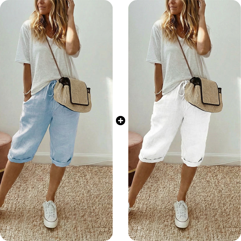 Odette Linen Capri Pants