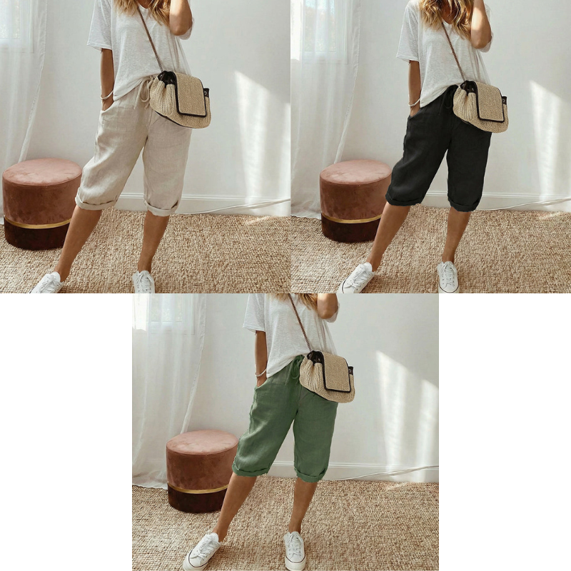 Odette Linen Capri Pants