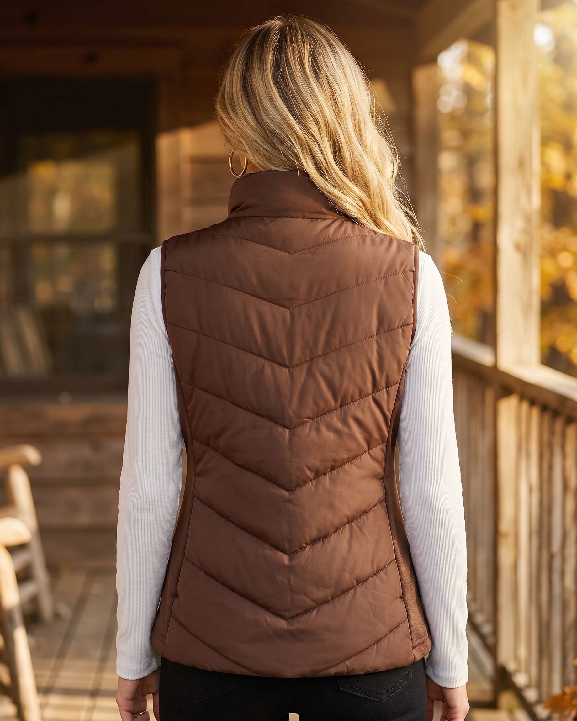 Heather | Chevron Quilted Gilet