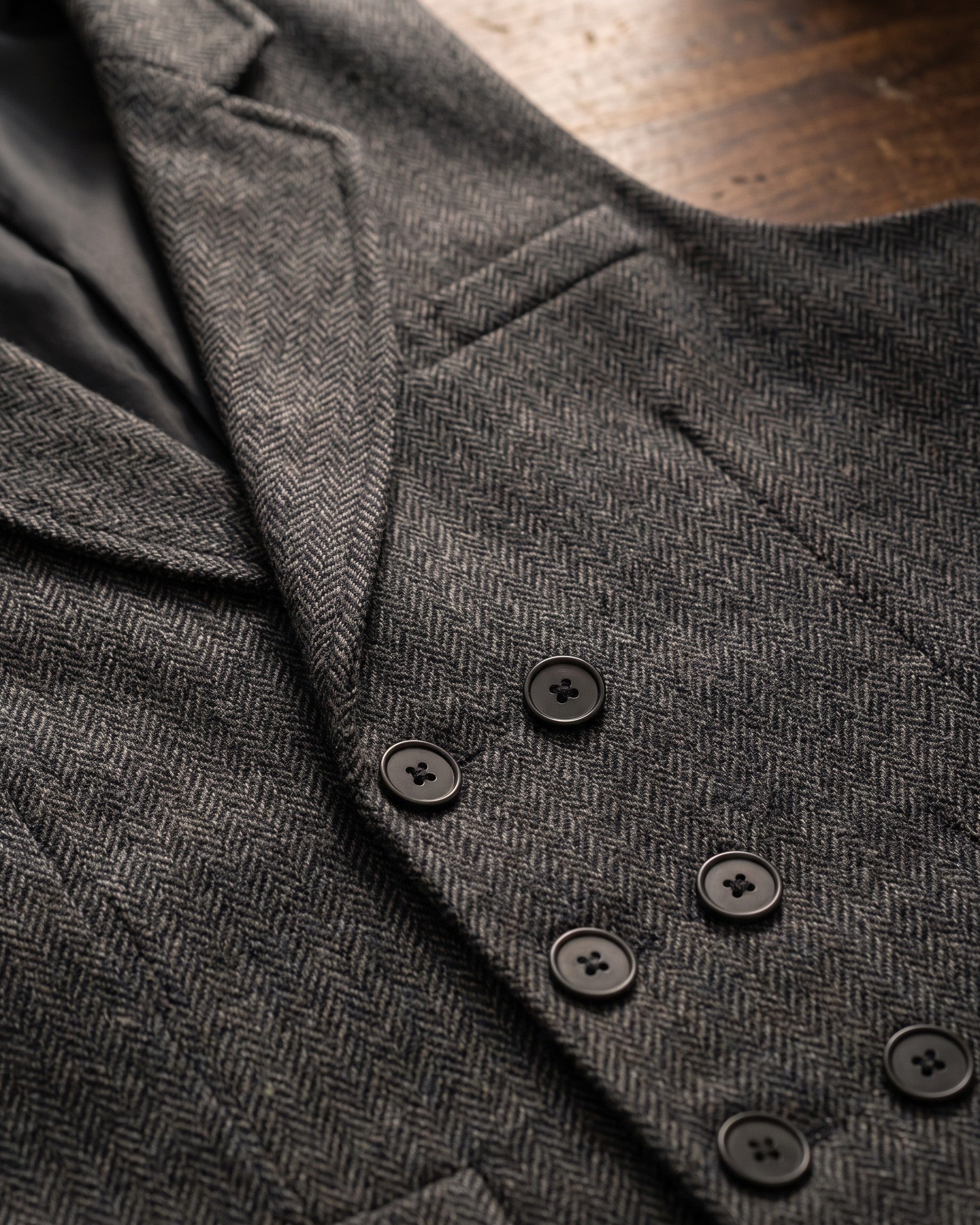 Stanley | Double-Breasted Herringbone Waistcoat