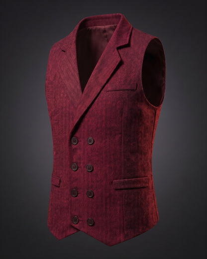 Stanley | Double-Breasted Herringbone Waistcoat