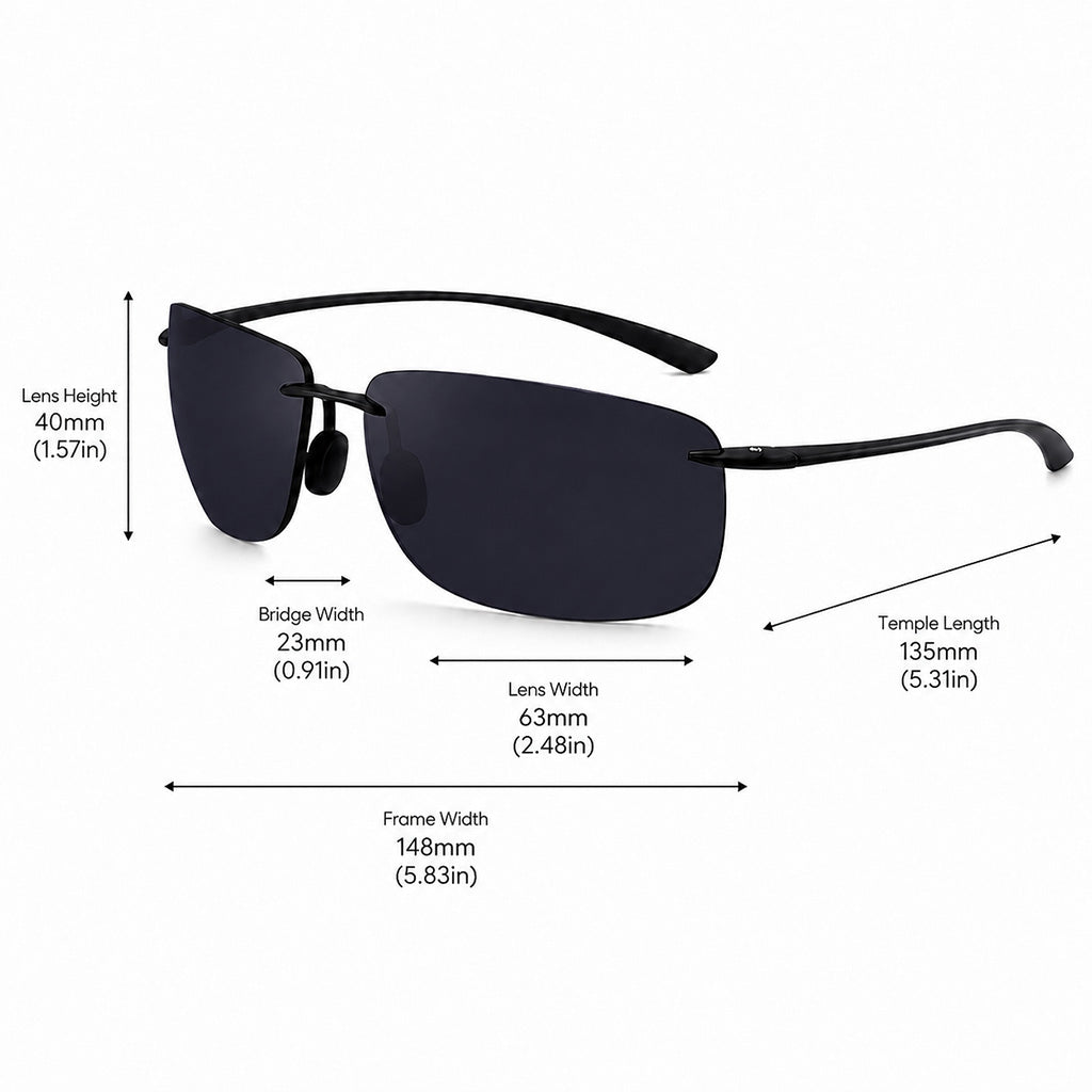 Miles | Rimless Polarised Sunglasses