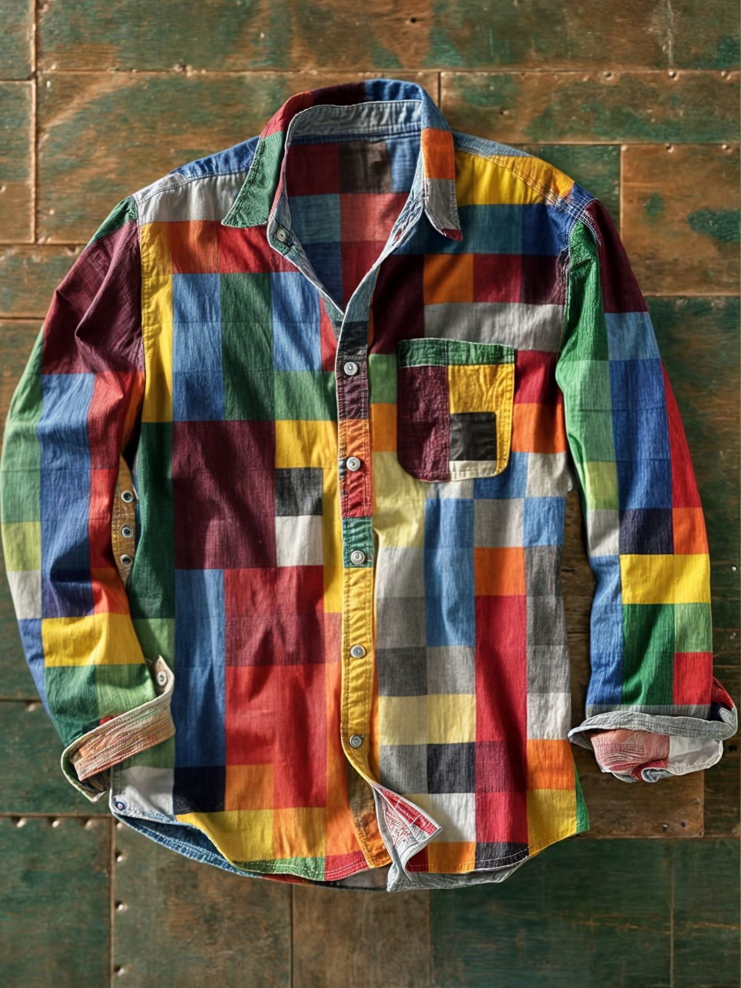 Leo Patchwork Knit Jumper