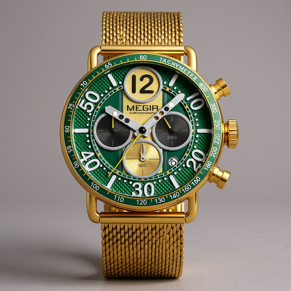 DRAYTON | Gold-Tone Mesh Chronograph, 44mm