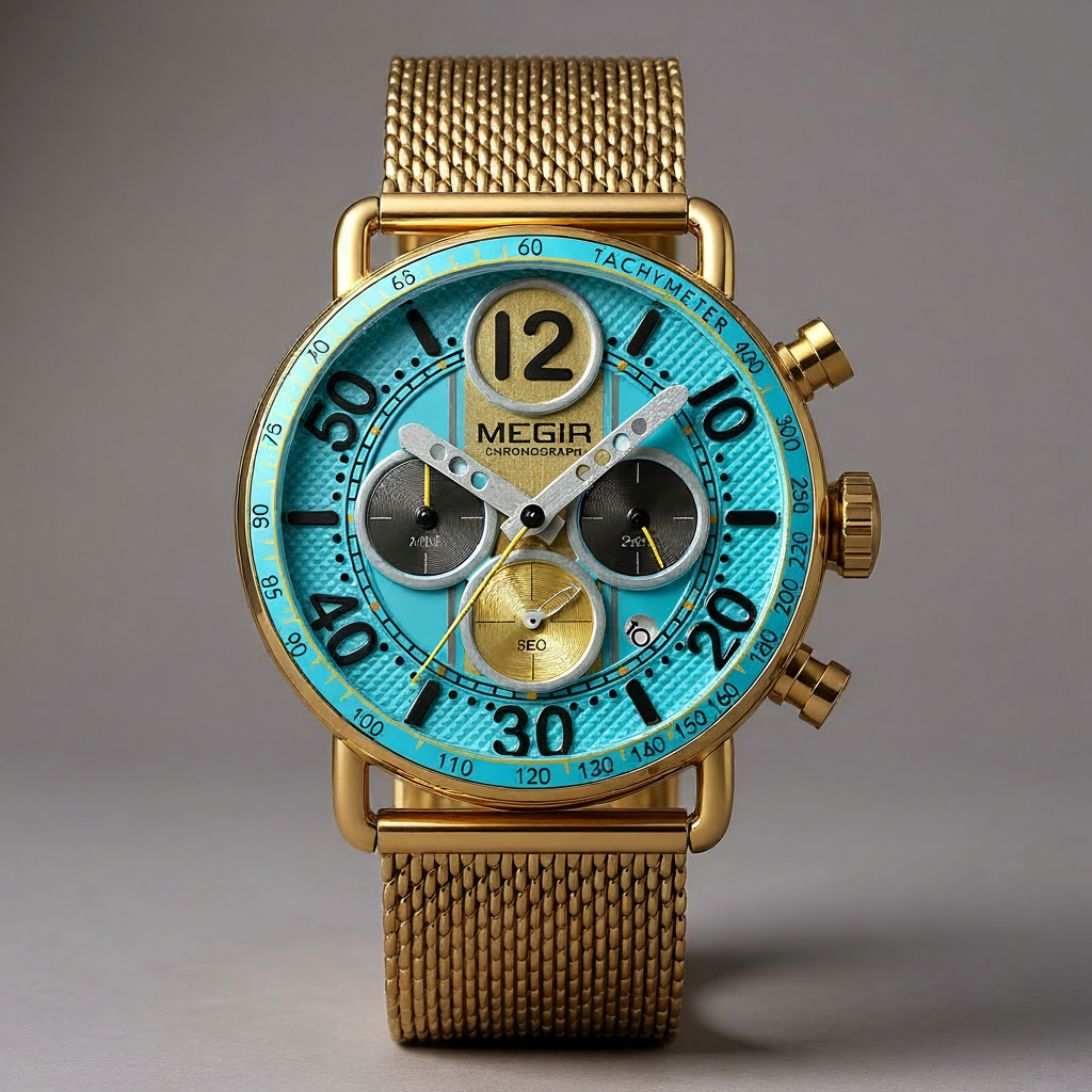 DRAYTON | Gold-Tone Mesh Chronograph, 44mm