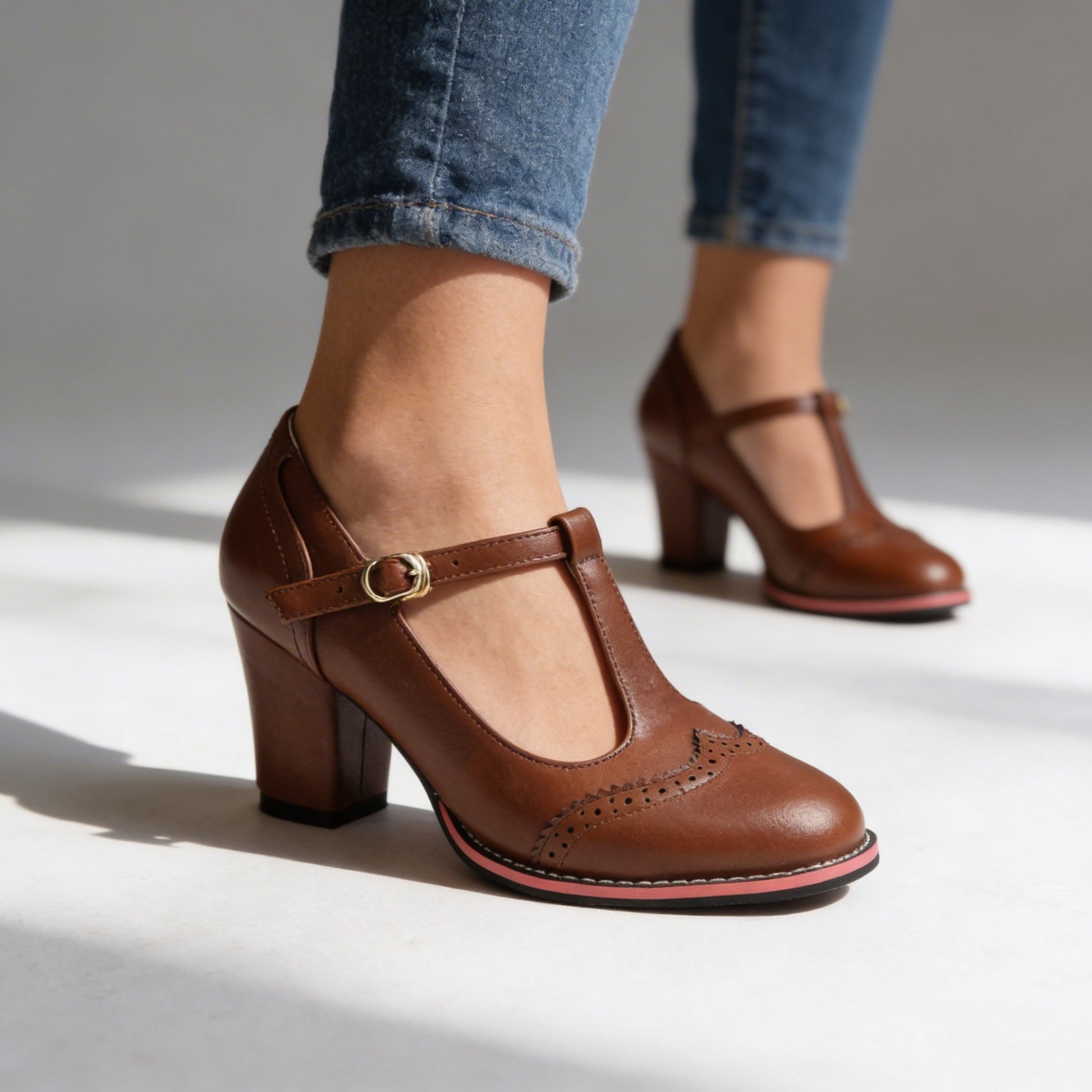 Sage Brogue Block Loafers