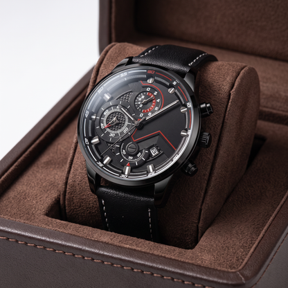 HALDEN | Black-Case Multi-Dial Watch, 37mm