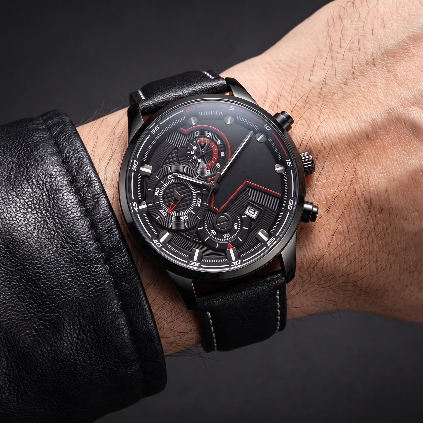 HALDEN | Black-Case Multi-Dial Watch, 37mm