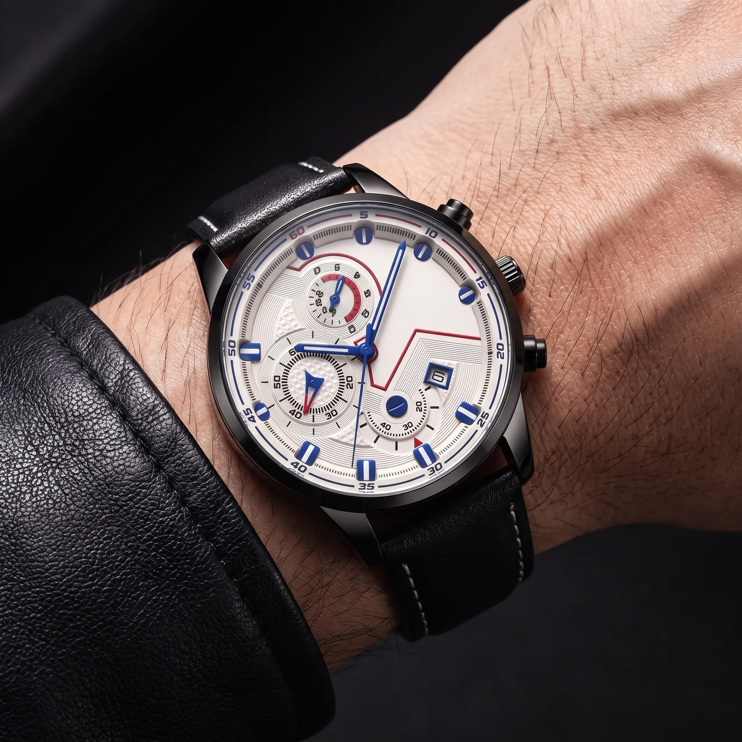 HALDEN | Black-Case Multi-Dial Watch, 37mm