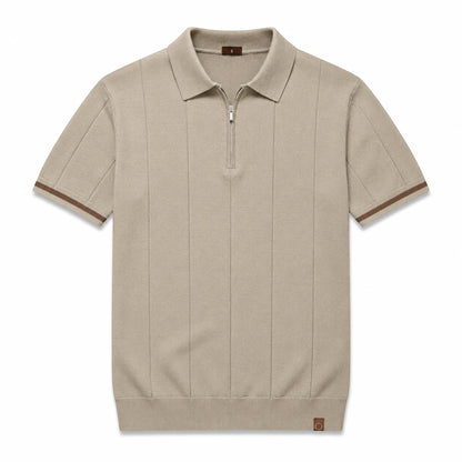 EROS II | Tipped Cuff Zip Polo Shirt