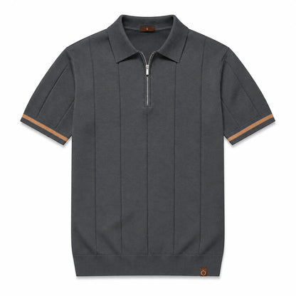 EROS II | Tipped Cuff Zip Polo Shirt