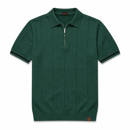 EROS II | Tipped Cuff Zip Polo Shirt