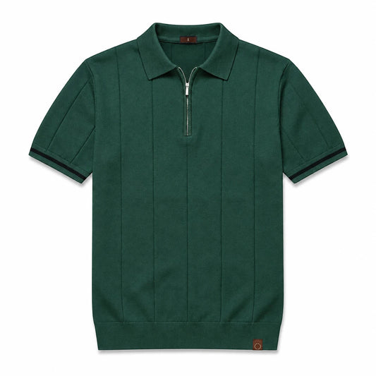 EROS II | Tipped Cuff Zip Polo Shirt