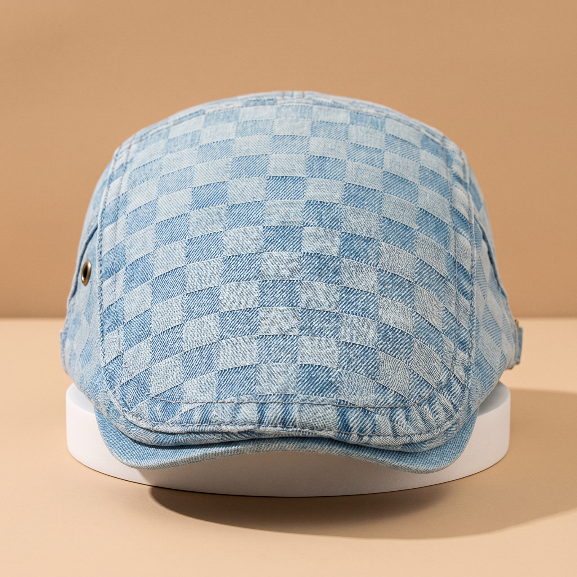 FINCH | Checked Denim Newsboy Cap