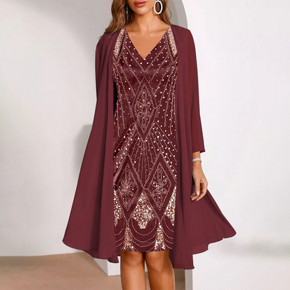 Vivienne Beaded Dress & Jacket Set