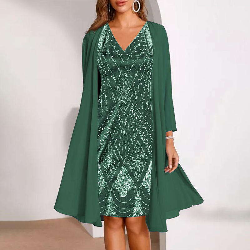 Vivienne Beaded Dress & Jacket Set