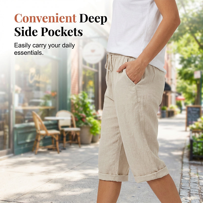 Odette Linen Capri Pants