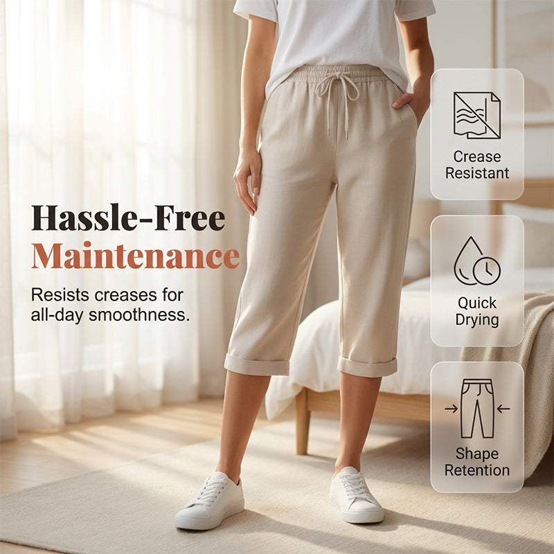Odette Linen Capri Pants