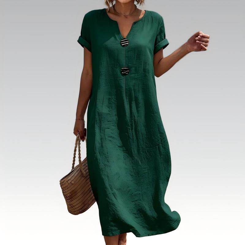 Elara V-Neck Summer Midi Dress