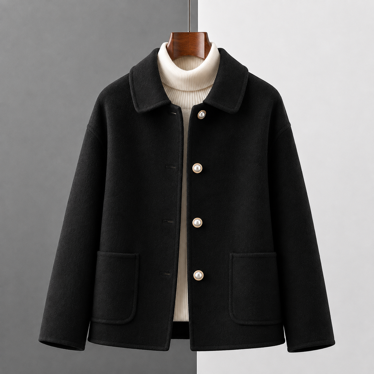 Margaux | Cropped Wool-Look Coat